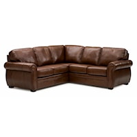 Leather Sectional Sofa with Rolled Arms