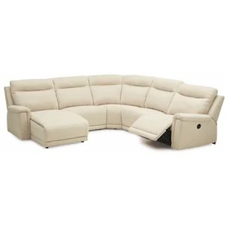 Contemporary Left Hand Facing Sectional w/ Chaise & Recliner