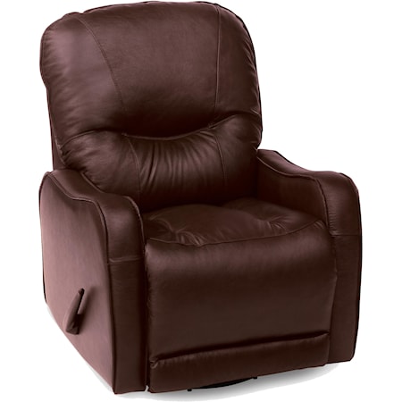 Casual Swivel Rocker Recliner with Sloped Track Arms