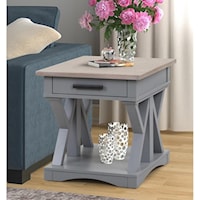 Farmhouse Style 1-Drawer End Table