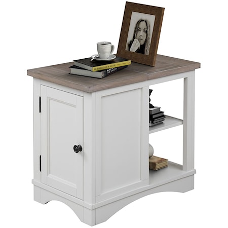 Transitional Chairside Table with Built-In Outlet