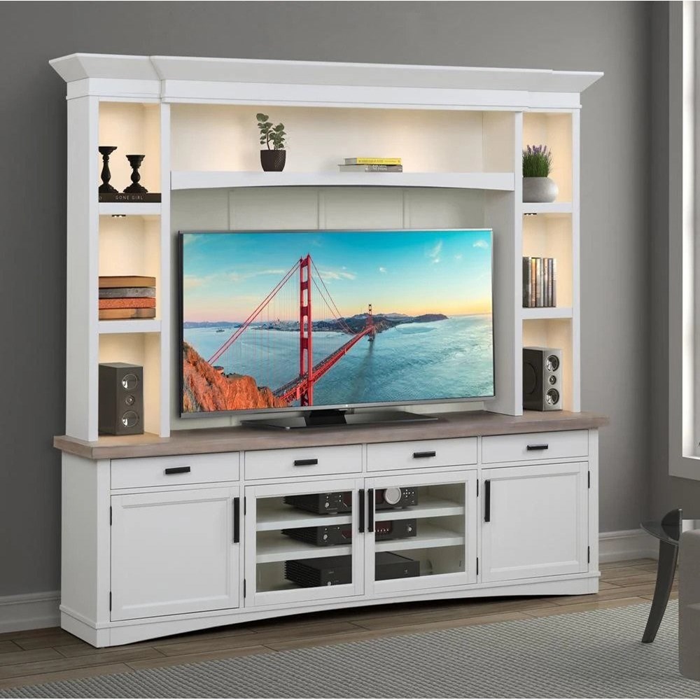 Parker House Americana Modern Entertainment Wall Unit with LED Lights |  Darvin Furniture | TV Stands