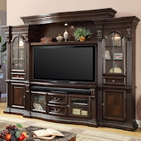 Entertainment Center with 6 Doors and Power Center