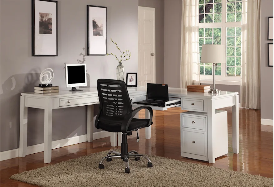 Boca Three-Piece L-Shaped Desk by Paramount Furniture at Reeds Furniture