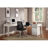 Transitional Three-Piece L-Shaped Desk