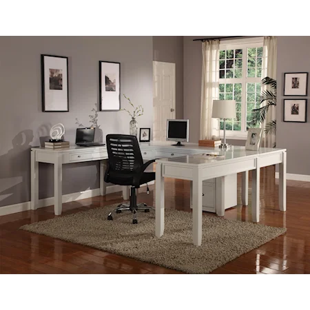 U-Shaped Desk with 5 Drawers