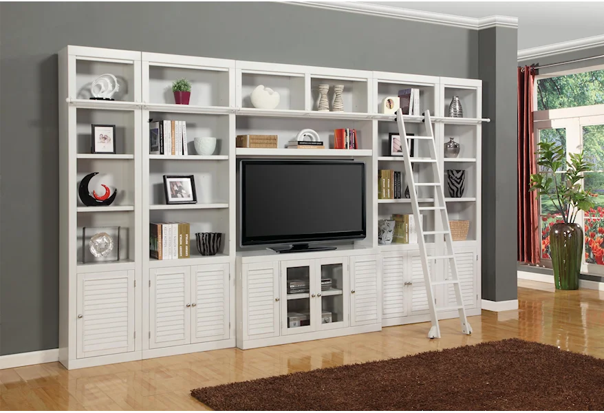 Boca Six-Piece Entertainment Center Bookcase by Parker House at Sheely's Furniture & Appliance