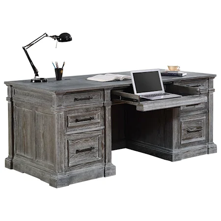 Relaxed Vintage Double Pedestal Executive Desk