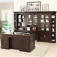 Wall Unit with Executive Desk and Built in Desk