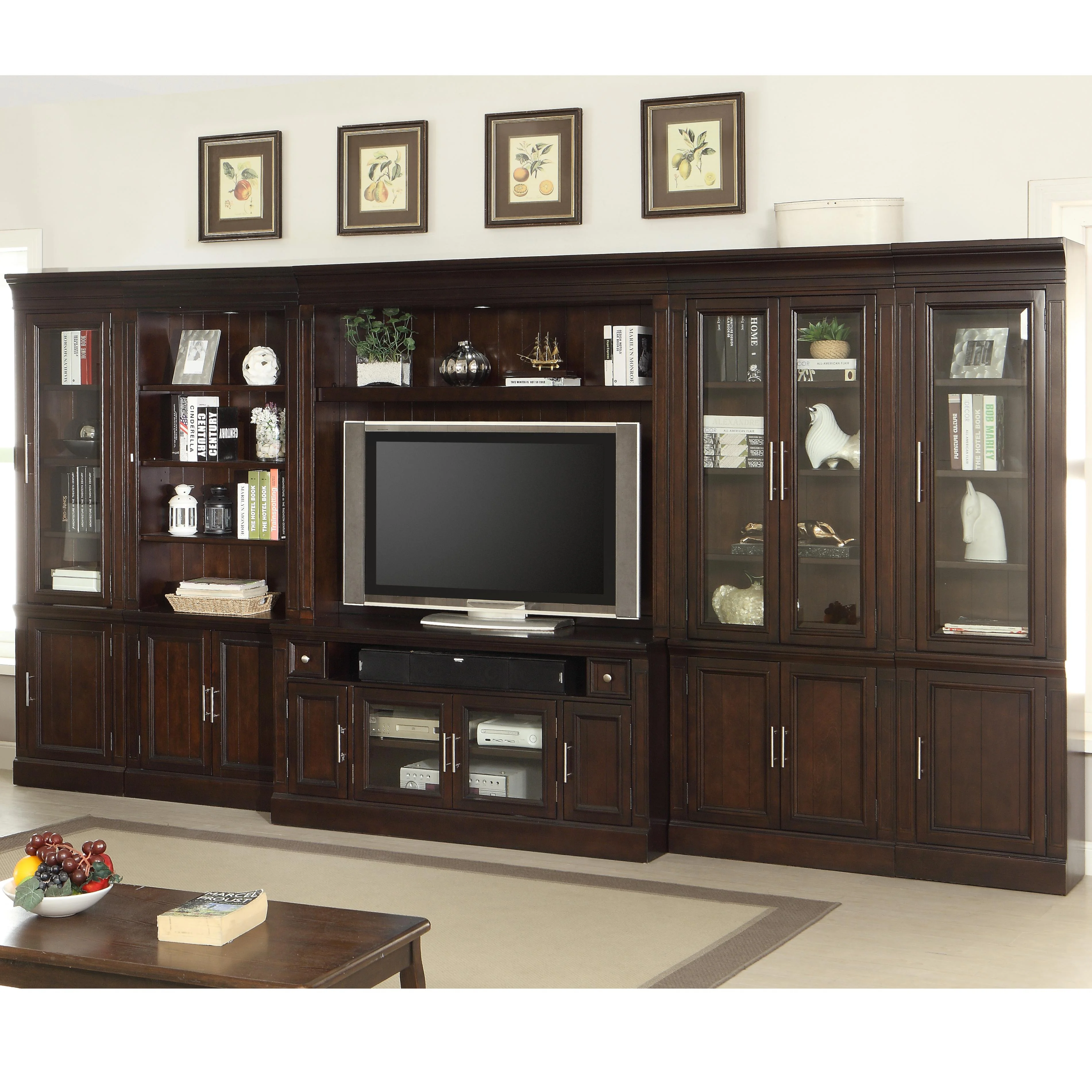 Parker House Stanford STA Wall Unit 7 Wall Unit with TV Console, Brown  Squirrel Furniture