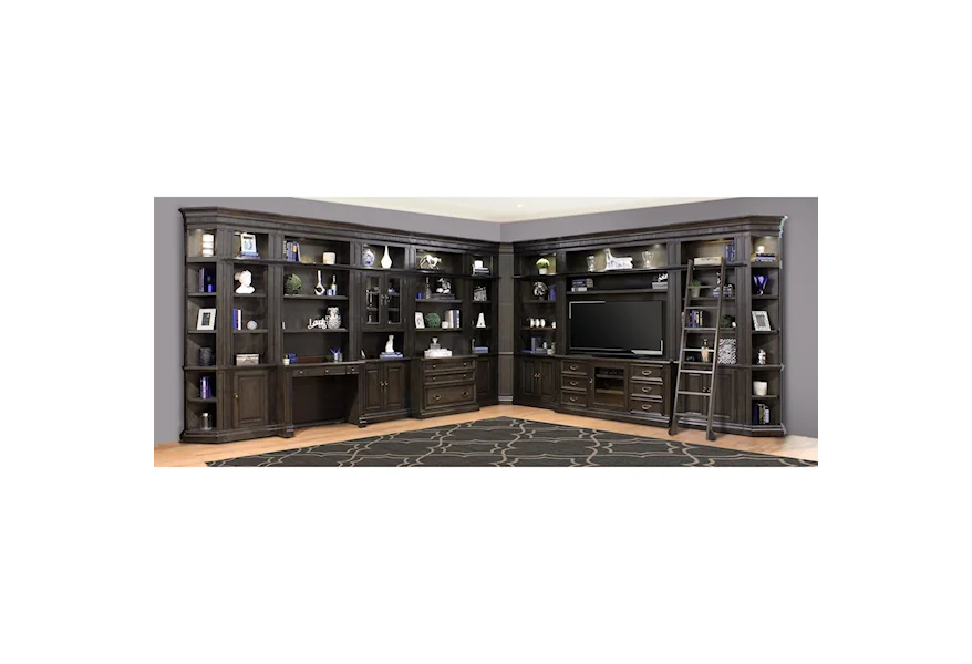 Washington Heights Library Wall Unit by Parker House at Pilgrim Furniture City