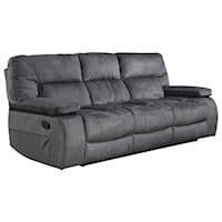 Casual Triple Reclining Sofa with Pillow Arms