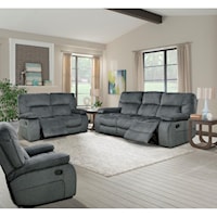Casual Reclining Living Room Group with Triple Reclining Sofa and Glider Recliner