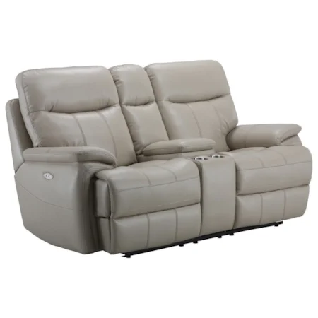 Dual Recliner Power Loveseat with Pillow Arms