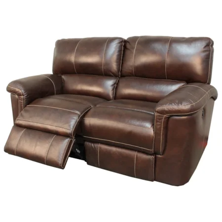 Casual Dual Reclining Power Loveseat with Pillow Top Arms