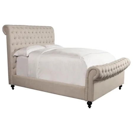 Traditional King Upholstered Sleigh Bed