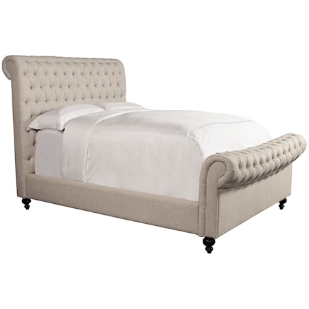 Traditional California King Upholstered Sleigh Bed