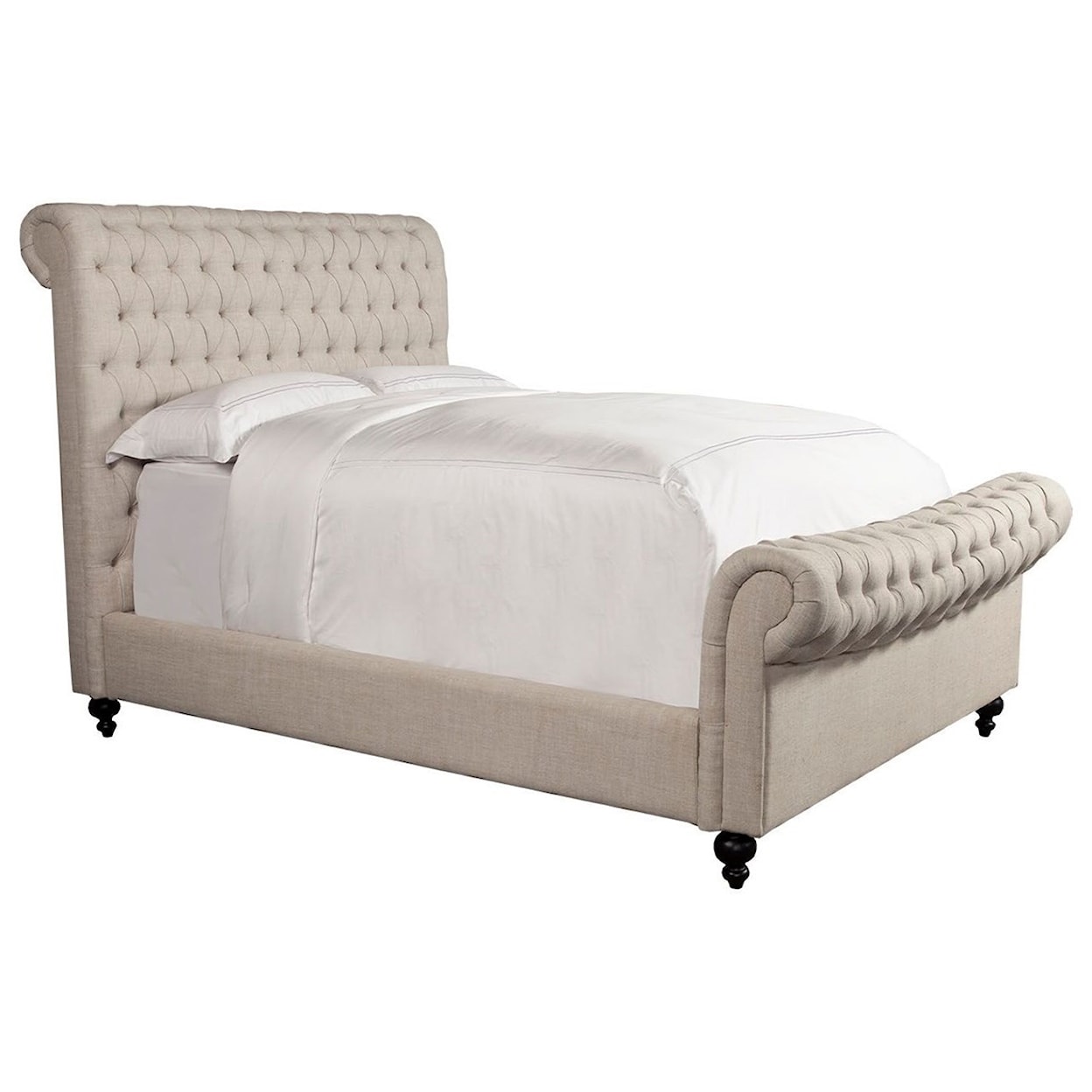 PH Jackie King Upholstered Sleigh Bed