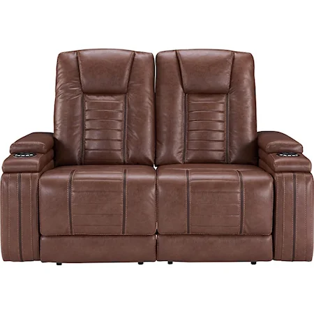 Contemporary Power Reclining Loveseat with Built-In USB Ports