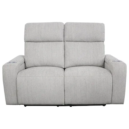 Contemporary Power Loveseat with Power Headrest