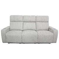 Contemporary Power Drop-Down Console Sofa with Power Headrest