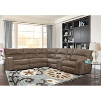 Contemporary Power Reclining Sectional with Power Headrests and USB Charging Ports
