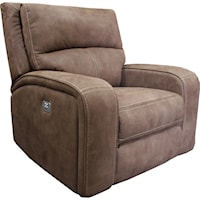 Contemporary Power Recliner with Power Headrest and USB Charging Port