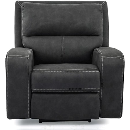 Contemporary Power Recliner with Power Headrest and USB Charging Port