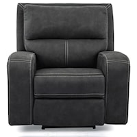 Contemporary Power Recliner with Power Headrest and USB Charging Port