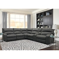 Contemporary Power Reclining Sectional with Power Headrests and USB Charging Ports