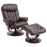 Contemporary Swivel Recliner & Ottoman