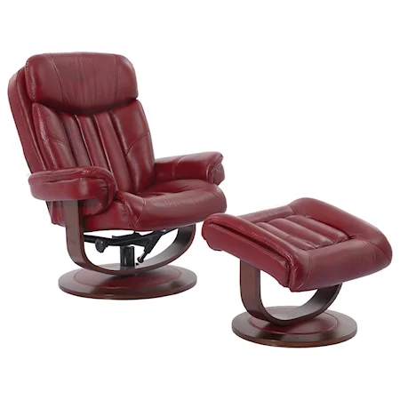 Contemporary Swivel Recliner & Ottoman