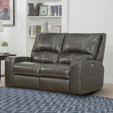 Casual Power Reclining Loveseat with Power Headrests