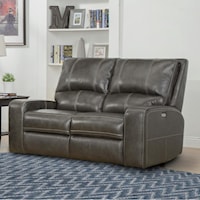 Casual Power Reclining Loveseat with Power Headrests