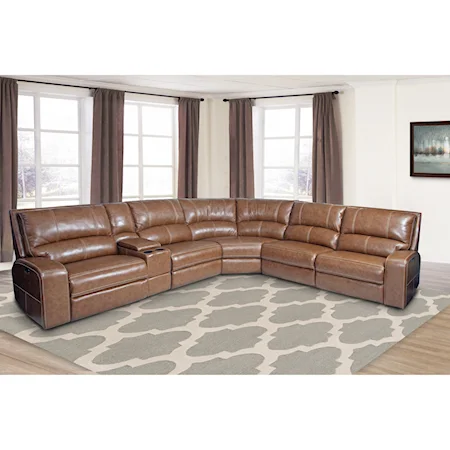 Casual Power Reclining Sectional Sofa with Power Headrests