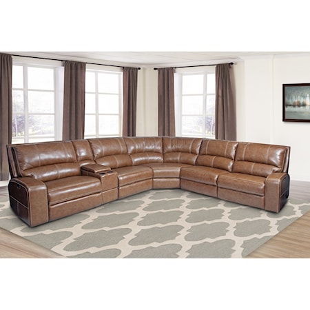 Casual Power Reclining Sectional Sofa with Power Headrests
