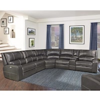 Casual Power Reclining Sectional Sofa with Power Headrests