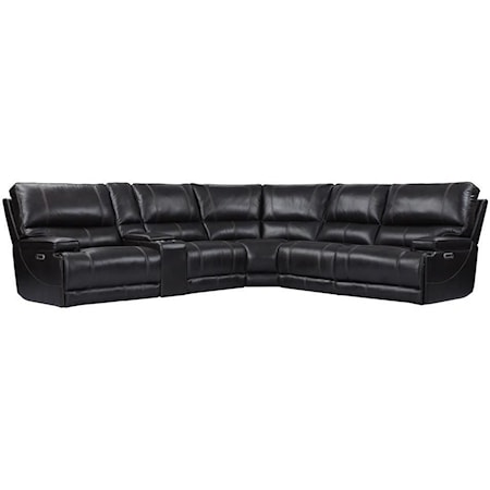 Contemporary Power Reclining Sectional with USB Ports and Power Headrests