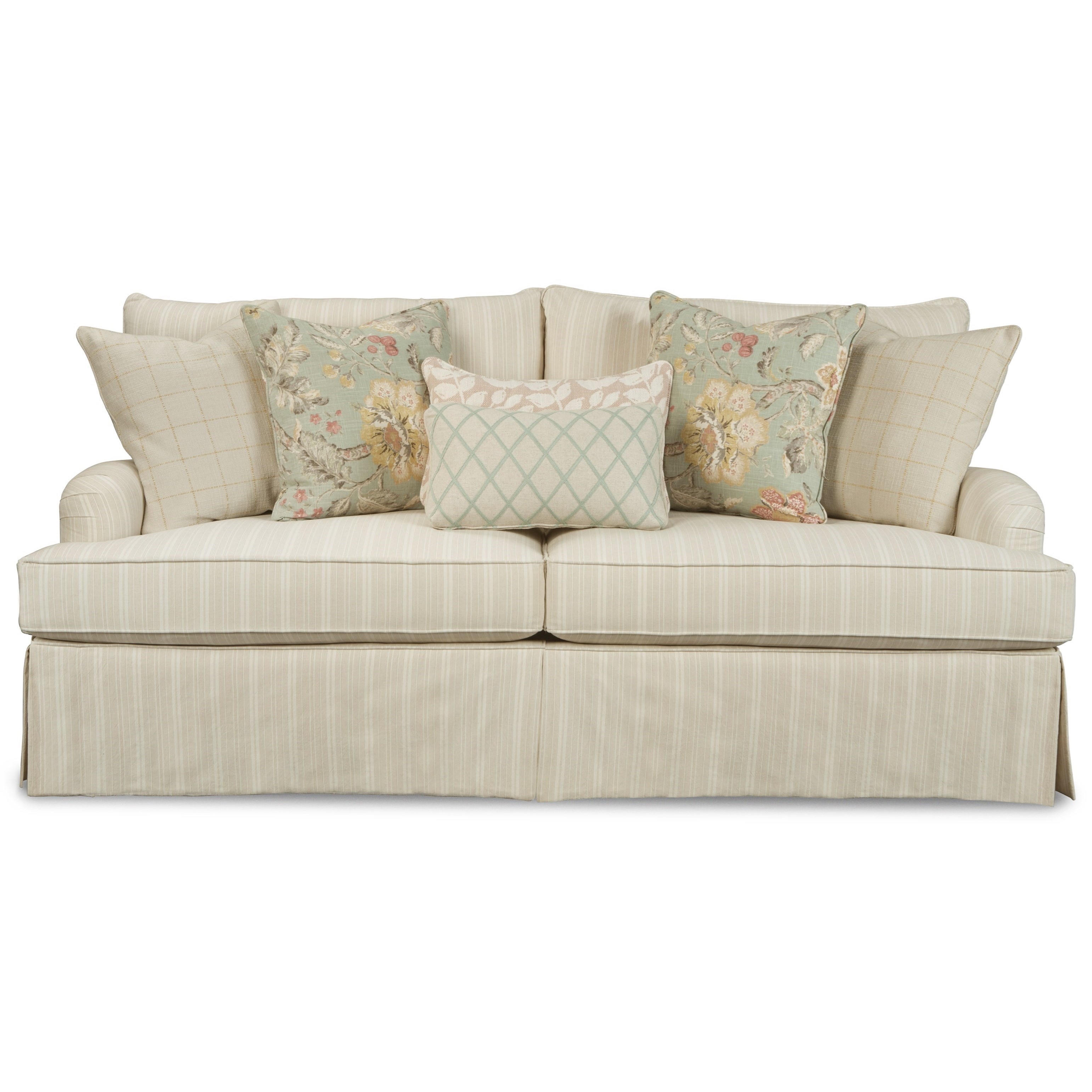 Paula Deen by Craftmaster P973650BD Traditional 88 Inch Sofa with Waterfall Skirt Sprintz Furniture Sofas