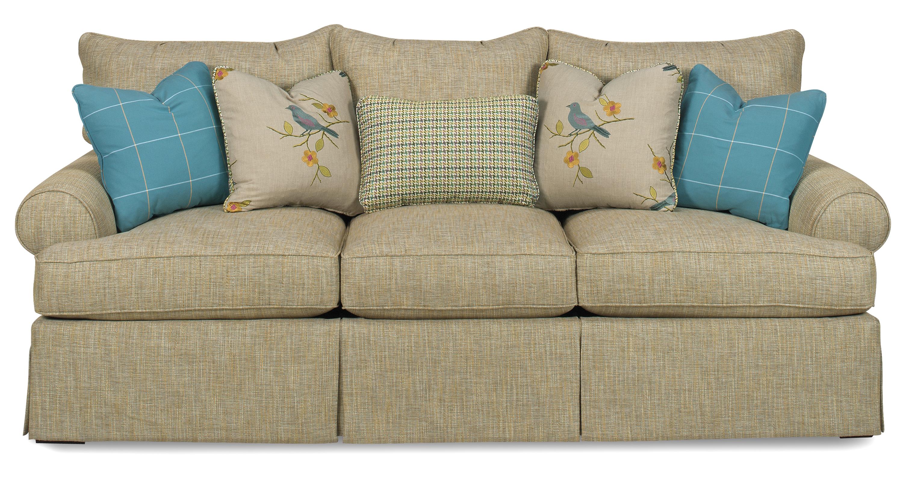 Paula Deen by Craftmaster P997000 Loose Pillow Back Sofa with Skirt Sprintz Furniture Sofas