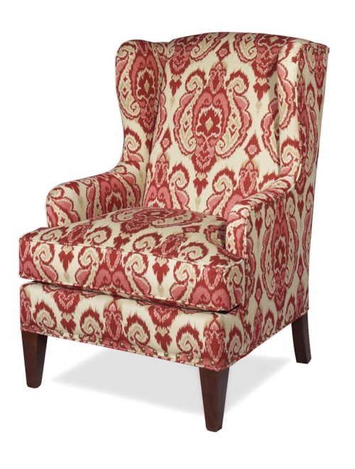Transitional Wing Chair with Nailhead Trim