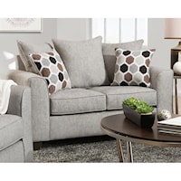 Contemporary Loveseat with Flared Armrests