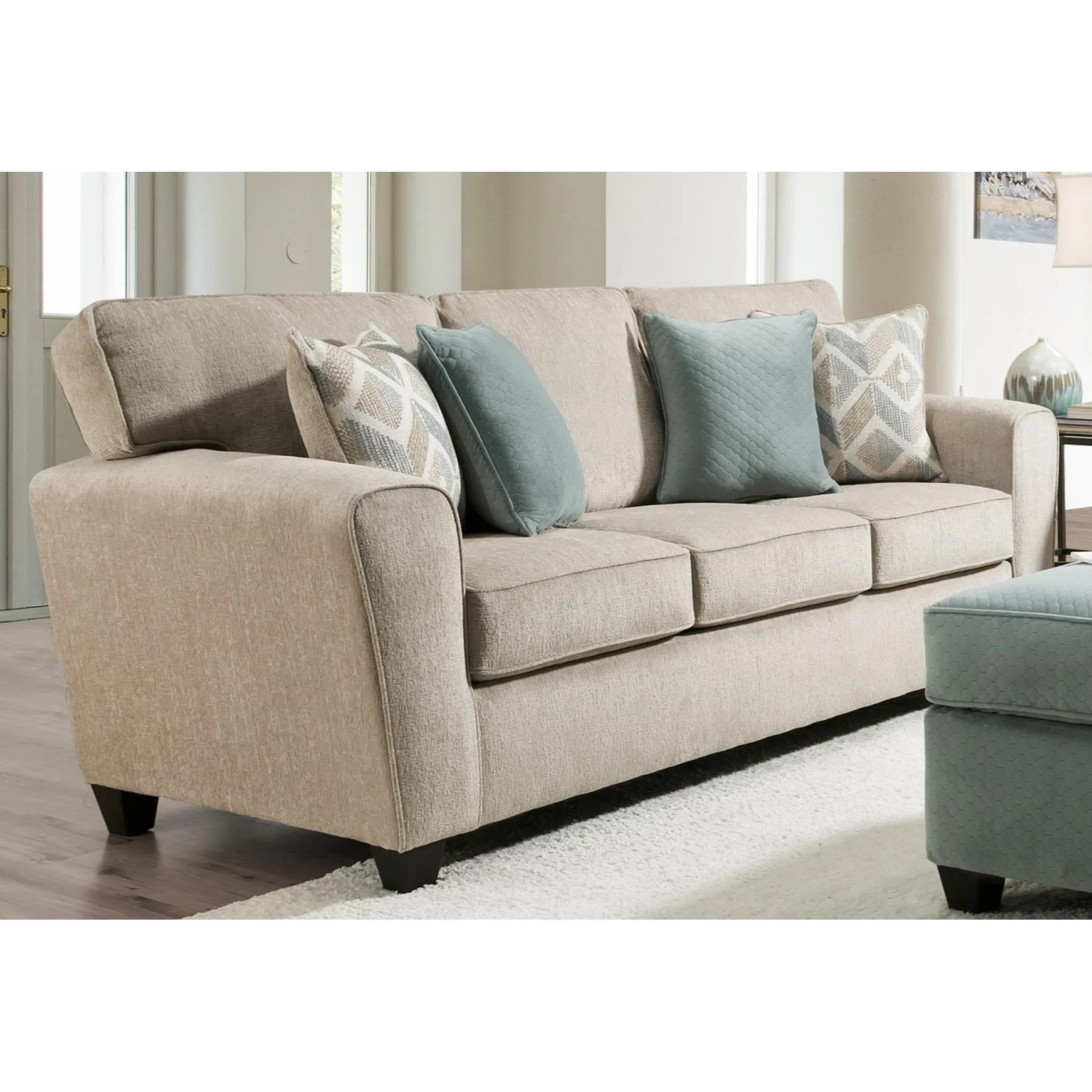 Peak Living 3100 31031112 Contemporary Sofa with Track Armrests