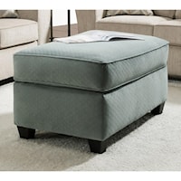 Contemporary Cocktail Ottoman with Tapered Legs