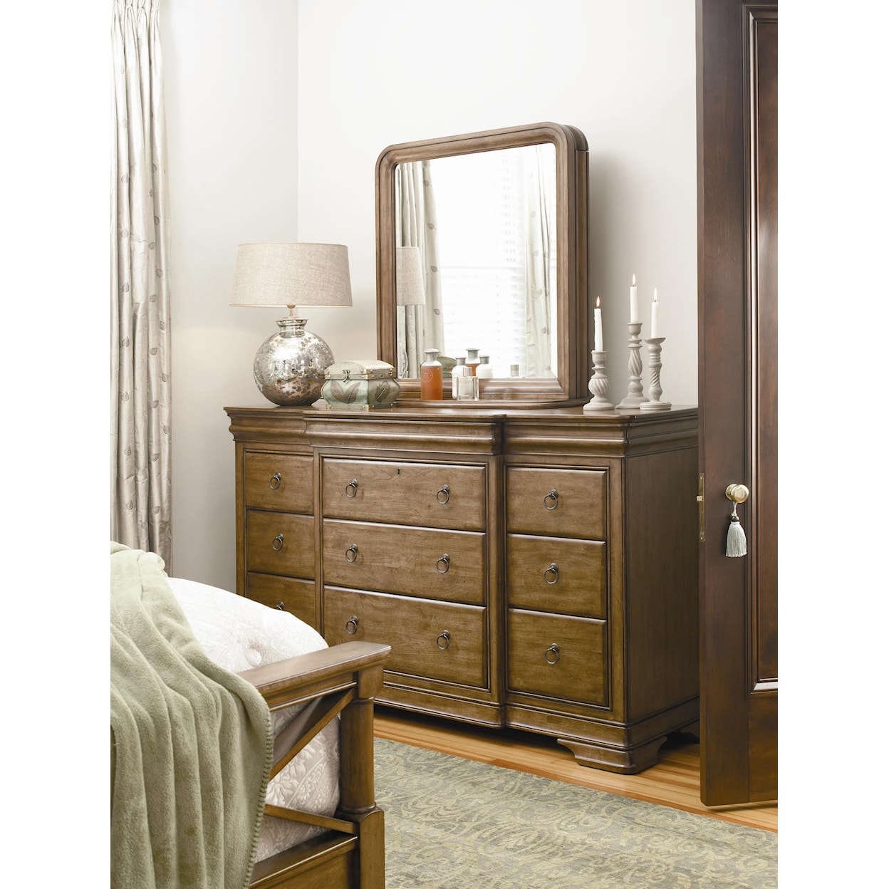 Universal New Lou Dresser and Storage Mirror Combo