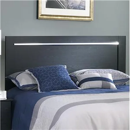 Casual Full/Queen Headboard with Chrome Trim