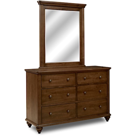 Double Dresser and Mirror Set