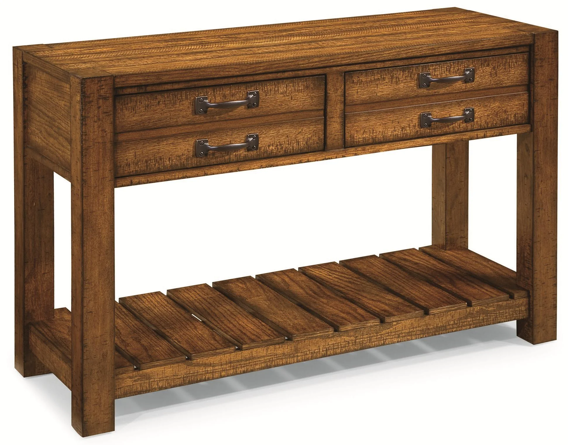 Peters Revington Rustics P211050 2Drawer Sofa Table with Plank Detail