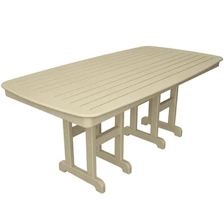 Outdoor Dining Table with Slat Design