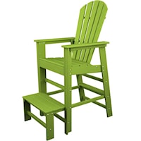 Lifeguard Chair with Footrest and Slat Design